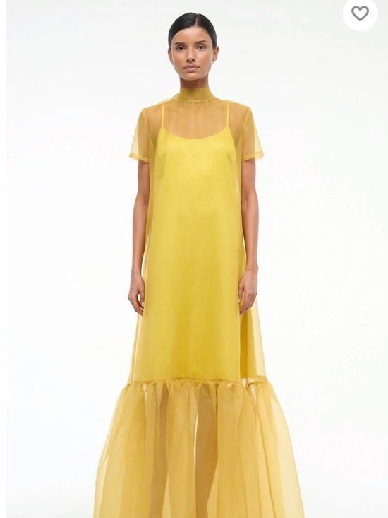 STAUD Dresses & Skirts - STAUD Calluna dress chartreuse yellow /green in XL new with tags